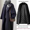 Women's Hepburn Wool Coat Mid-Length Thickened Duck Down Autumn Winter Overcoat