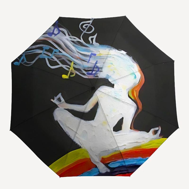 

1pc Music Notes Automatic Open/Close Umbrella 8-Rib Strong Frame, Portable Travel Umbrella for Women & Men, Birthday Gift Parties 016