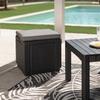 Table-pouf de jardin Keter - ALLIBERT by KETER - Cube avec coussin - Gris graphite - 47,1 L