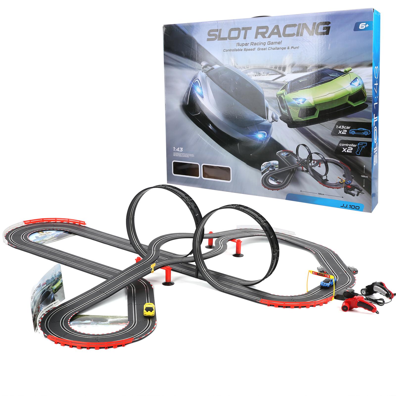 PP+ABS Speed Challenging Slot Racing Track Remote Control Car Game Set Kids Toys