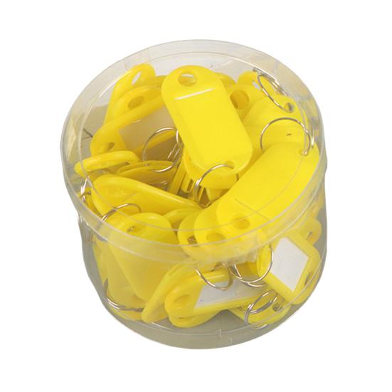 50Pcs Keyring Tags Plastic Key Fobs ID Tags with Split Keyring Paper Insert Key Tags Writing Paper Keychain Organizer