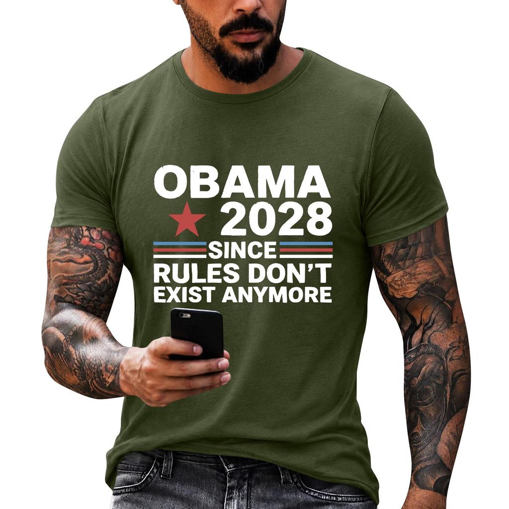 Men's Funny Letter Print Casual Loose Fit Graphic Tee Shirt for Everyday Wear
