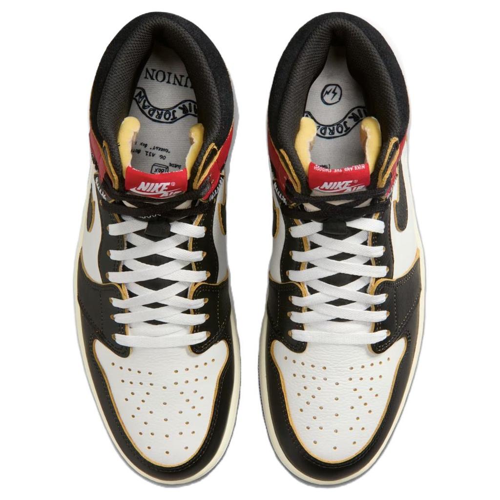 Jordan X Union X Fragment Design Air Jordan 1 High-Top Vintage Basketballschuhe Unisex Schwarz Weiß Blau IO7847-002