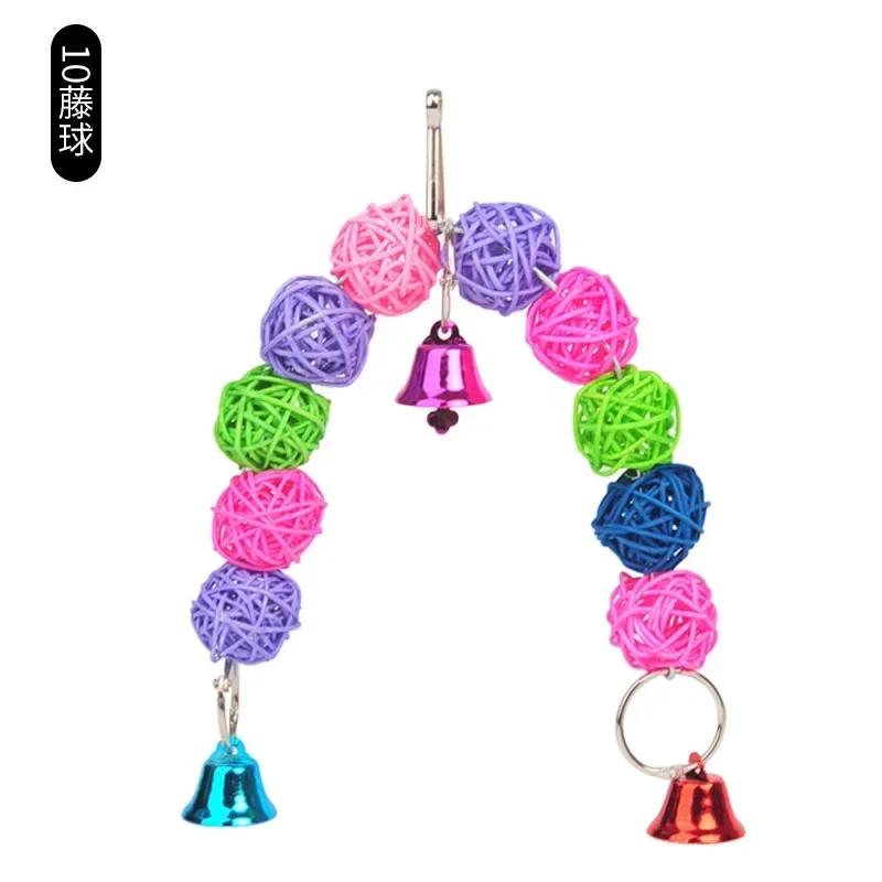 Bird Swing Parrot Toys With Bell Hanging Ring Stand Playstand Cage Playground for Budgerigar Cockatiel Parakeet Bird Supplies
