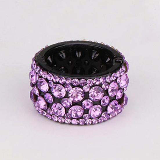 Non-slip Comb Design Elegant Ponytail Hair Clip Colorful Rhinestone Decor Ponytail Hairpin Styling Tool
