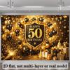 2D 50th Birthday Black Gold Balloons Photography Background