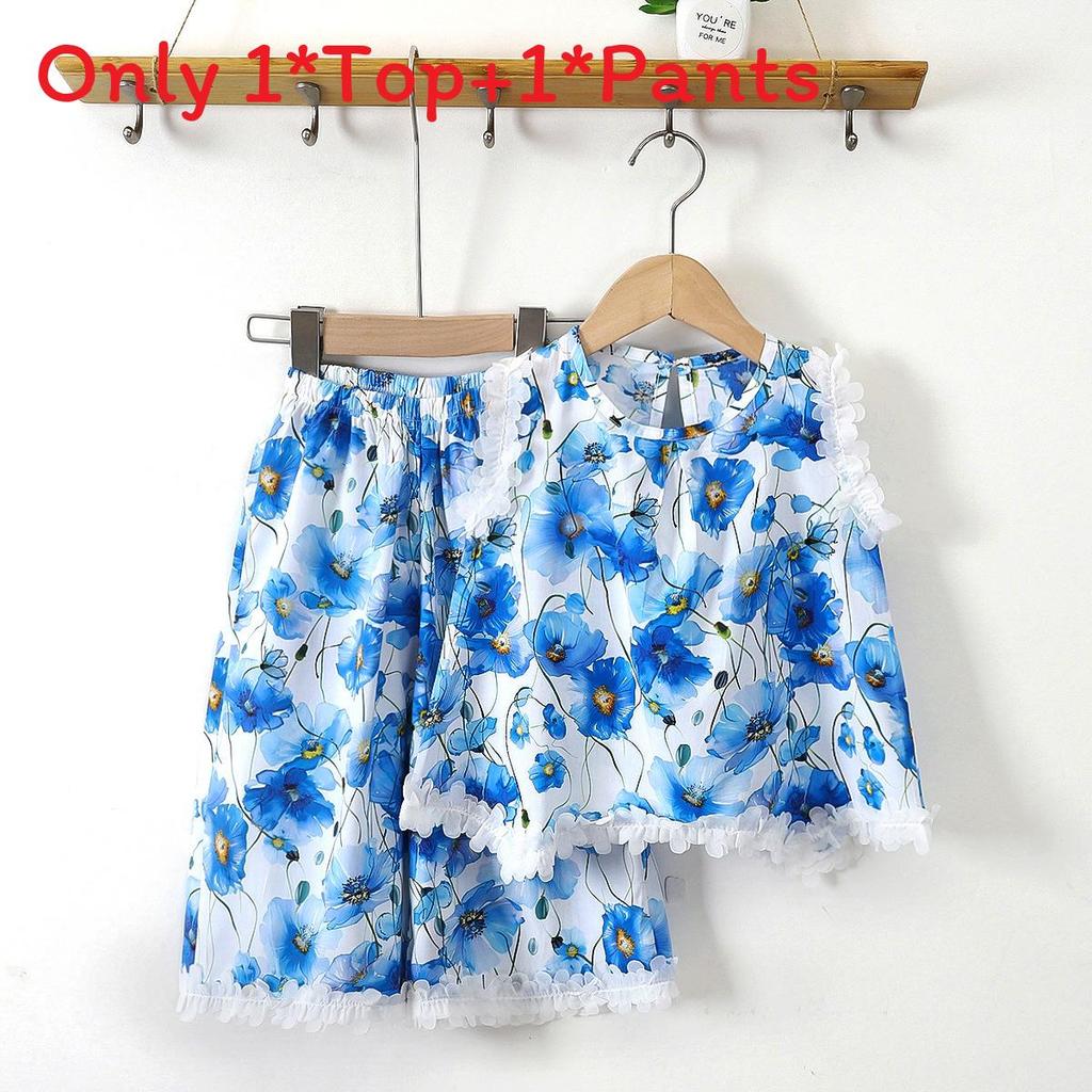 Summer Girl Lingerie Set With Lace Trim Cotton Silk For Toddler Girls