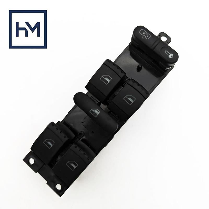 Master Power Window Switch Left Hand Drive with Green Illumination 1J4959857C For Skoda Fabia VW Polo Golf Passat Seat Leon