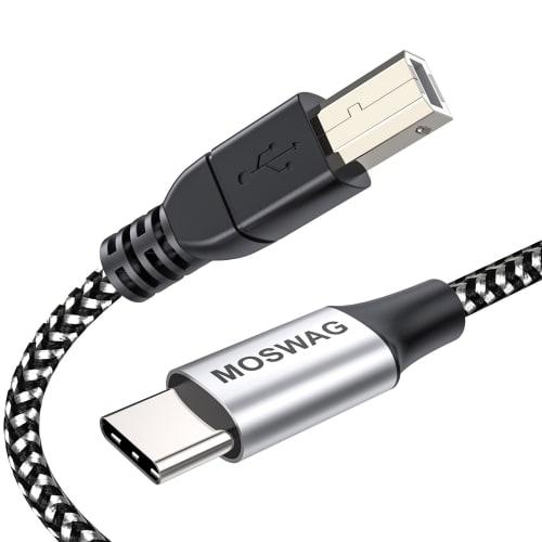 

MOSWAG MIDI USB Conversion Cable (USB-A to USB-B) 2m (2 Meter) USB Type C Printer Cable for Audio DACs, Mixers, MIDI Keyboards, Digital Pianos, DJ Con