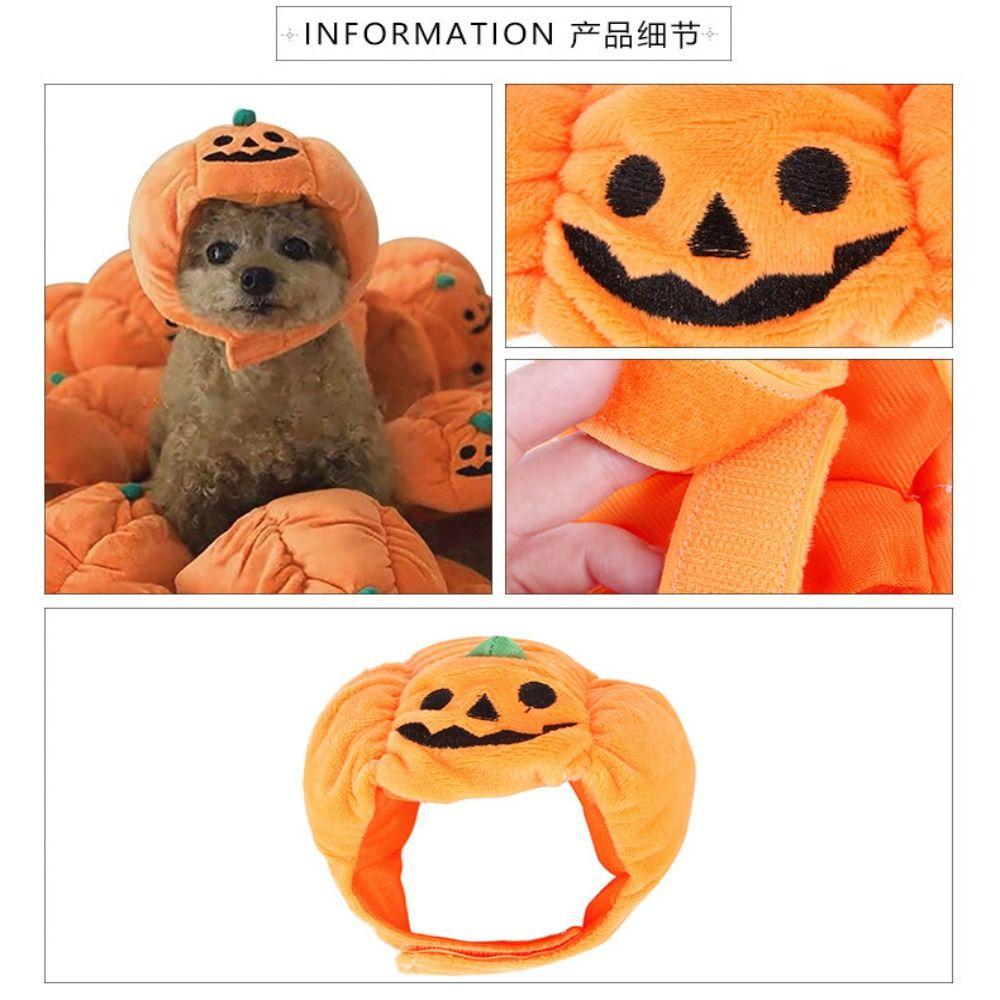 Dress Up Pumpkin Dogs Hat Headdress Plush Cat Headgear Gift Pet Halloween Hat  Dress Up
