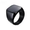 Smooth Men's Black Rock Punk Rings Cool Fashion Individuality Signet Ring for Men Party Jewelry
