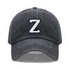 Vintage Washed Cotton Dad Hat Baseball Cap - 2-Tone A-Z Initial Embroidery Adjustable Unisex Team Cap for Men Women