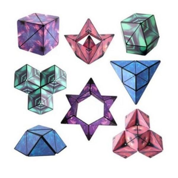 Samar Magnetic Transformation Space Magic Cube Set 4P, Basic Set, Mixed Colors