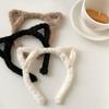 Opaska na głowę z kocimi uszami Pluszowa Zimowa Futrzana Królicze Uszy Opaska do Włosów Śliczna Gumka do Włosów Futrzana Opaska Słodka Opaska do Mycia Twarzy Dziewczęca Obręcz do Włosów Akcesoria do Włosów