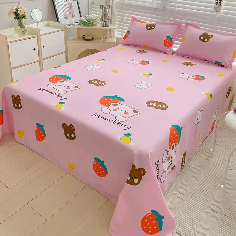 Bed Sheet Single Piece Winter Brushed 1.5m 1.2m Dormitory Single Student Pure Washed Cotton Thick Quilt Cover