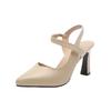 Temperament sandals women's summer new thick heel medium heel soft leather word with bag head fashion women's shoes high heels