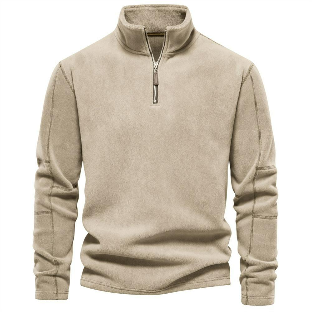 Men's Autumn and Winter Stand-up Collar Half-zipper Long-sleeved Sweater Stand-up Collar Trend All-match Men's Polar Fleece Top