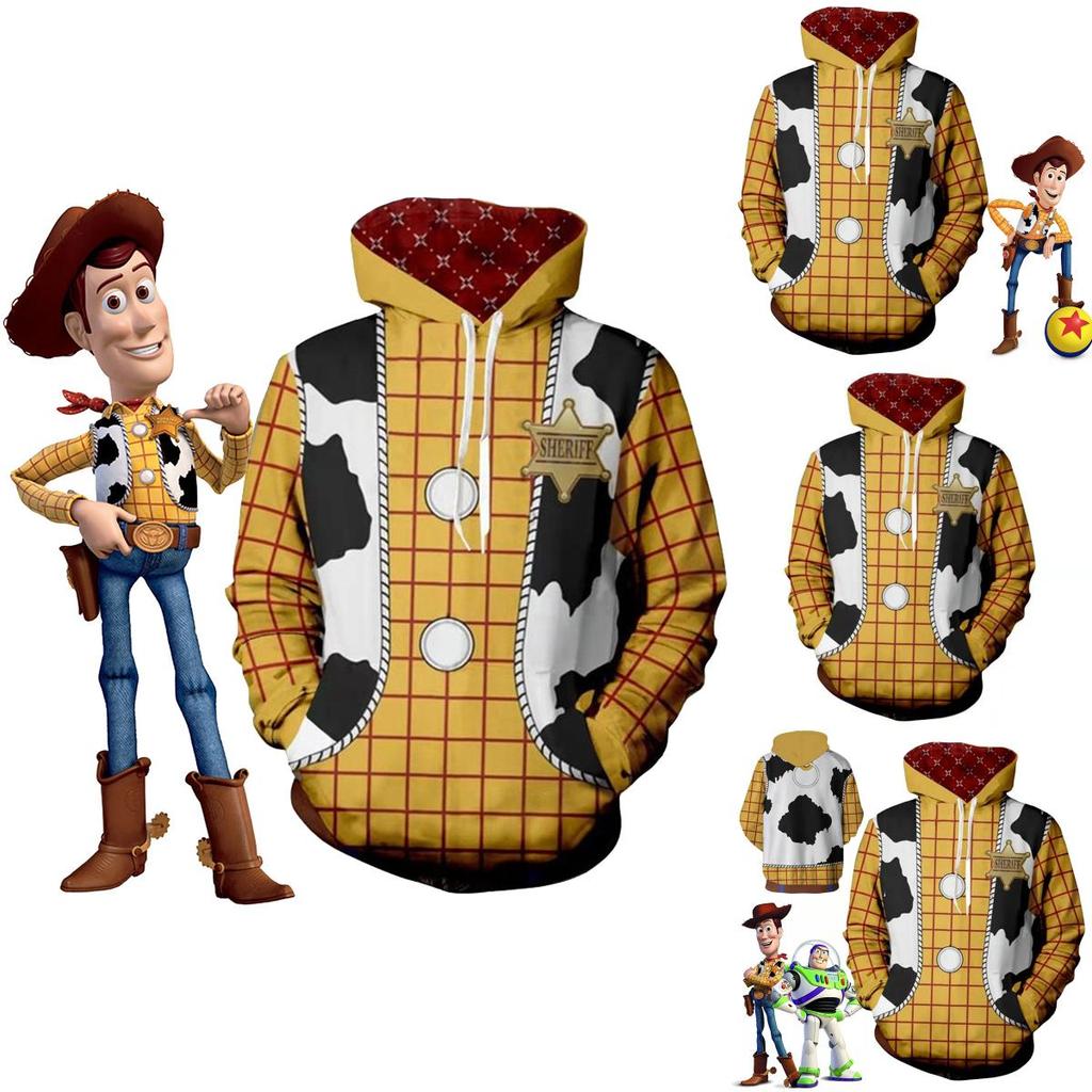 Toy Story 4 Cowboy Sheriff Woody Muster Pullover Hoodie Sweatshirt Mit Lebhaftem 3D Digitaldruck