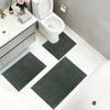 1/2Piece Loop Bath Mats for Bathroom Non Slip Chenille Bath Mat Set Rugs with Water Absorbent Pedestal Bathmat Shower Toilet Mat