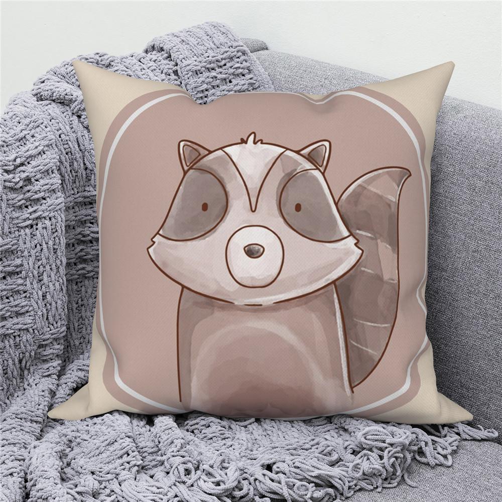 White Throw Pillow Cover Home Decor Sofa Decorative   Cartoon Animal Cushion