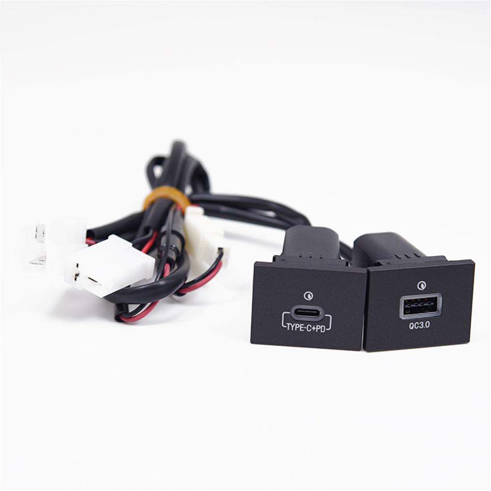 PD Type C QC3.0 USB Port Fast Charger Socket Panel Mount Kit for Ford Focus MK2