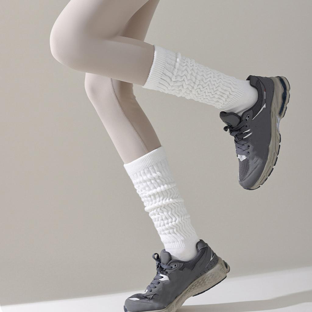 1 Pair Women Winter Yoga Socks Compression Yoga Socks Silicone Bottom Long-tube High Elasticity Wrapping Anti-slip Socks Warmth Stockings