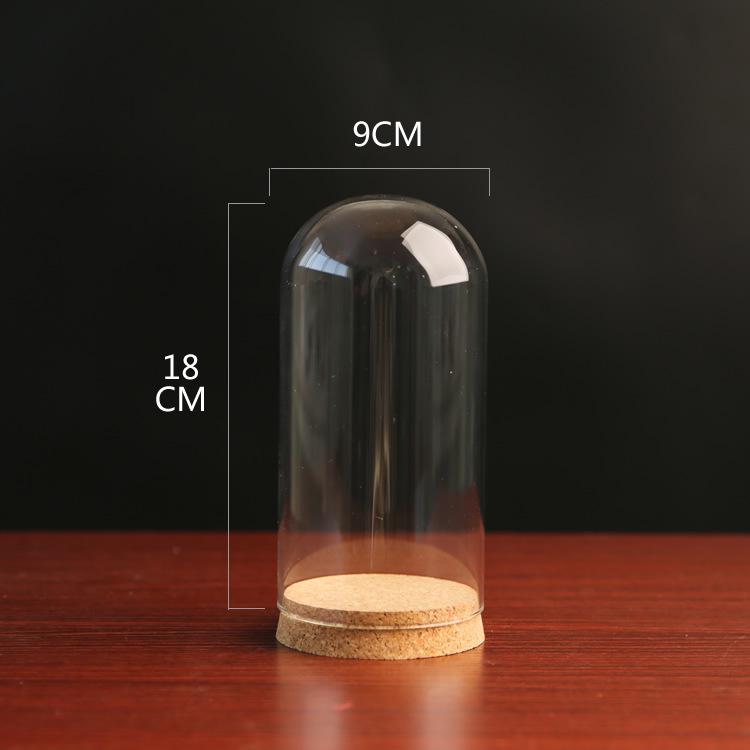 Dustproof Glass Cover for Preserved Flower Display, Clay Figures & Felt Dolls