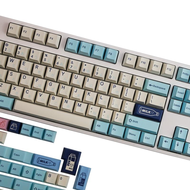 143 Keys Fruity Milk Keycaps  Profile PBT Dye Sublimation Mechanical Keyboard Keycap For MX H 61/68/87/98/104