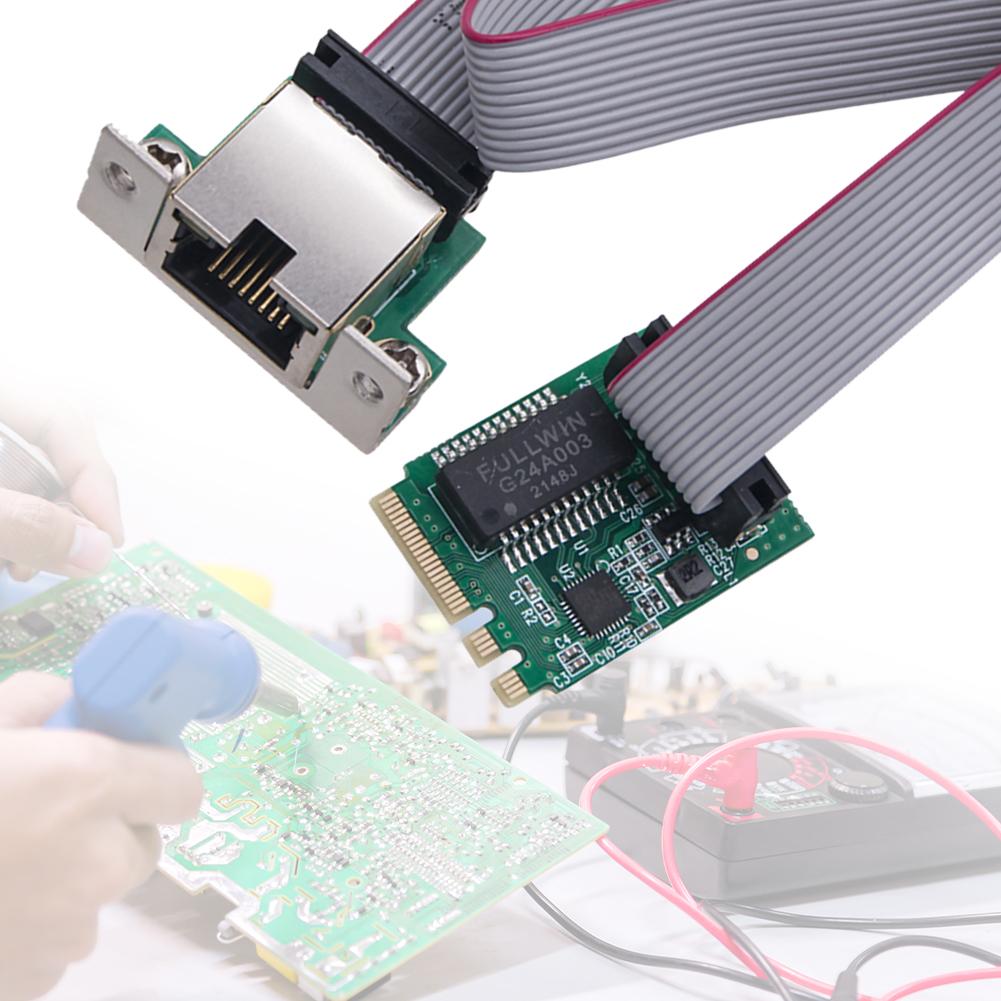 M.2 Network Card 10/100/1000Mbps M.2 RJ45 LAN Adapter Single Port RJ45 M.2 A+E Ethernet Adapter RTL8111H Chip for Desktop PC