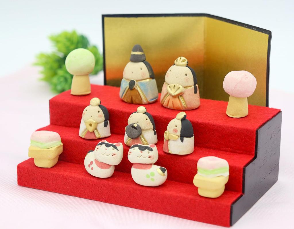 Craftsman House Hina Display for Day Dolls, Bean-Shaped Girls'