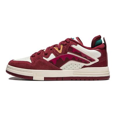 Li Ning Weiw Pro Special Story Edition Scarpe da Skate Basse Antiscivolo Resistenti all'Usura Uomo Scarpe da Skate Rosso Bianco AECU027-1