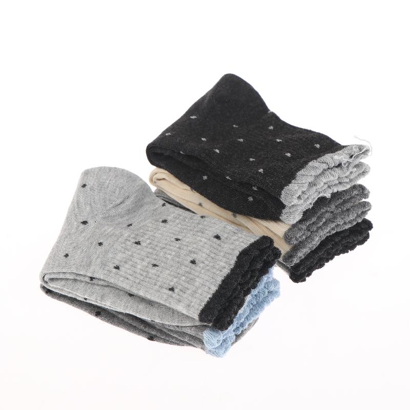 1 Pairs Autumn Edge Socks Women'S Spring Autumn Mid-Calf Cute Polka Dots Socks Student Socks Women'S Socks