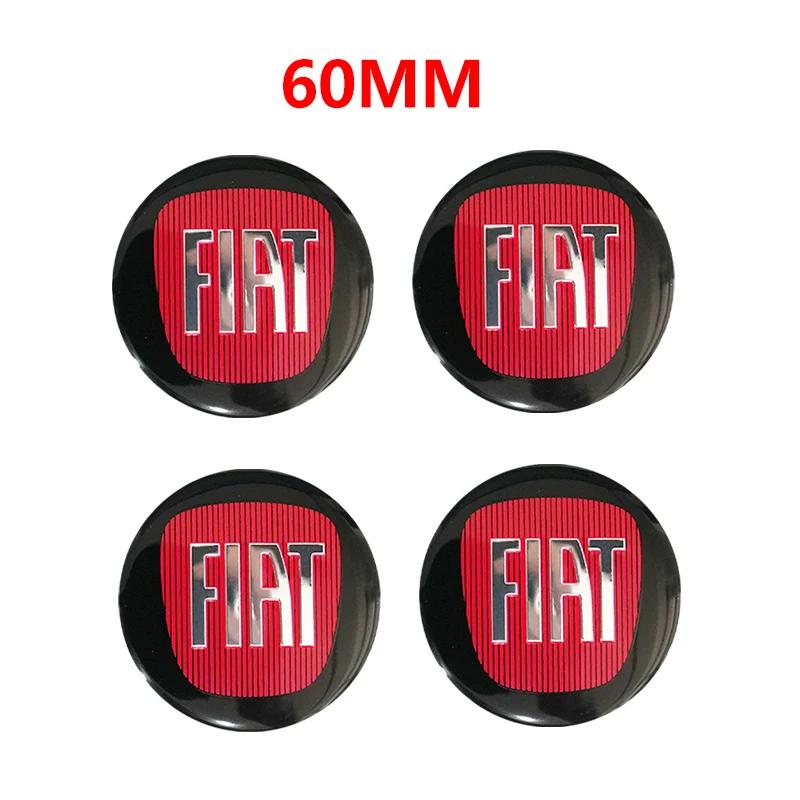 4pcs 65mm 60mm 3D logo car emblem Wheel Center Hub auto Rim refit dust-proof badge covers sticker styling accessories For FIAT