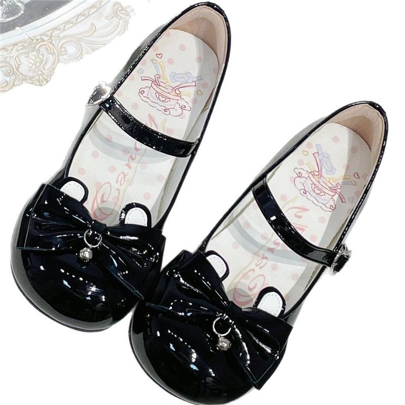 Sweet and cute rabbit bow Lolita shoes 2025 new daily versatile design Mary Jane princess shoes
