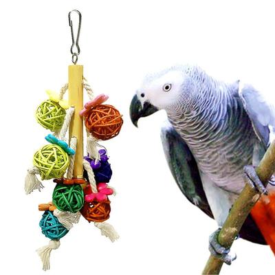 Parrot Bird Chewing Toys Natural Rattan Ball Cage Toy Preening Toy for Parrot  Budgie Parakeet