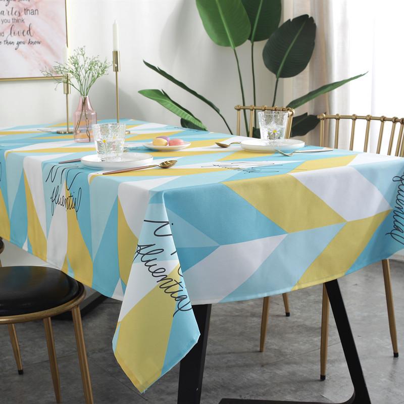 Polyester Digitaldruck Wasserdicht Geometrisch Dreieckig Kaffeetisch Tischdecke Esstischdecke