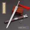 22cm Gold Spear Full Metal Lance Ancient Cold Weapon Model Ornament Toys for Men Boy Child Replica Miniatures With Fringe