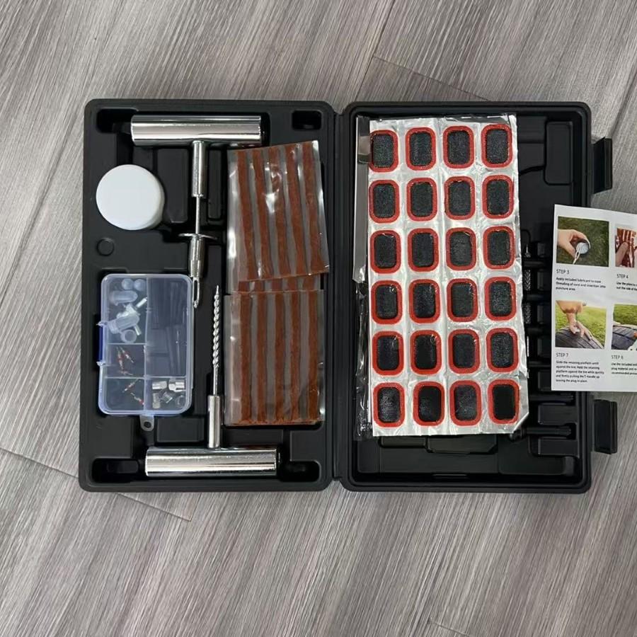 148Pcs Universal Tire Repair Kit, Tubeless Puncture Plug Tool Set, Emergency Quick Fix for Car Motorcycle Bike