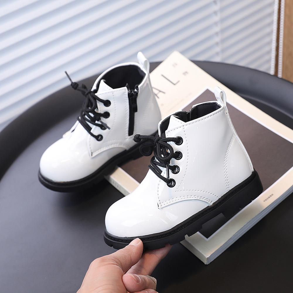 2025 New Spring/Autumn Children’s PU Leather Martin Boots for Boys and Girls