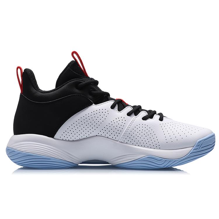 New LiNing Mid-Top Basketball Shoes Men's Black White ABPR001-2