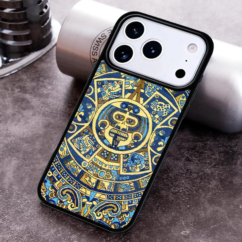 Mayan Calendar Wood Pattern pattern Phone Case for iPhone 17 16 15 Pro Max Air 14 13 12 11 Plus Shockproof Capa Cover