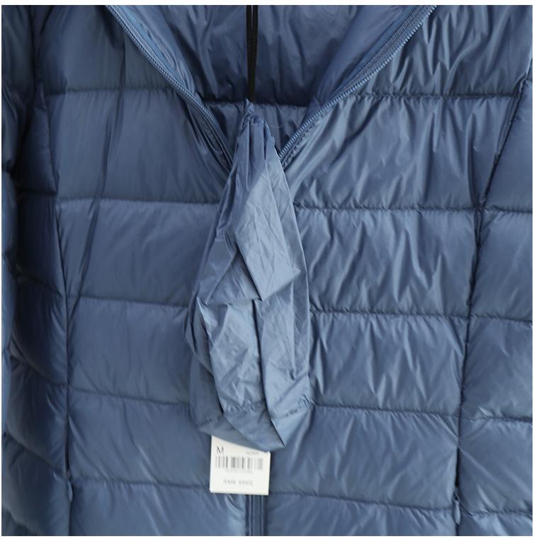 Women's Mid-Length Slim Fit Hooded Down Jacket, Flattering Plus Size, Lightweight with Detachable Hood