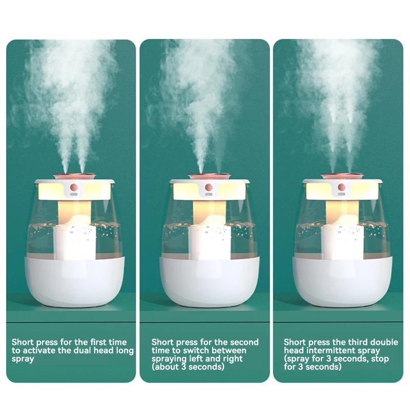 Luftbefeuchter, 1300 ml großes Fassungsvermögen, ultra-leise, Dual-Spray-Befeuchter geeignet für Zuhause, Schlafzimmer und Babyzimmer