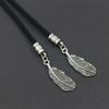 Men's Sun Turquoises Stone Feather Pendant Bolo Tie Braided Rope Necktie Necklace Shirt Collar Chain Cowboy Neckwear  White