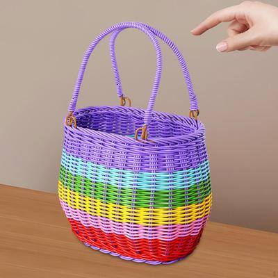 Handwoven Basket with Handle Wedding Flower Rustic Toiletries Holder Picnic Hamper Grocery