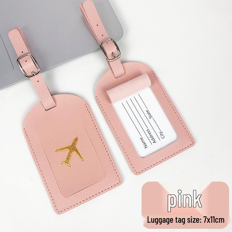 Metal Buckle Boarding Pass and PU Leather Luggage Tag with Hot Stamped Paper Card