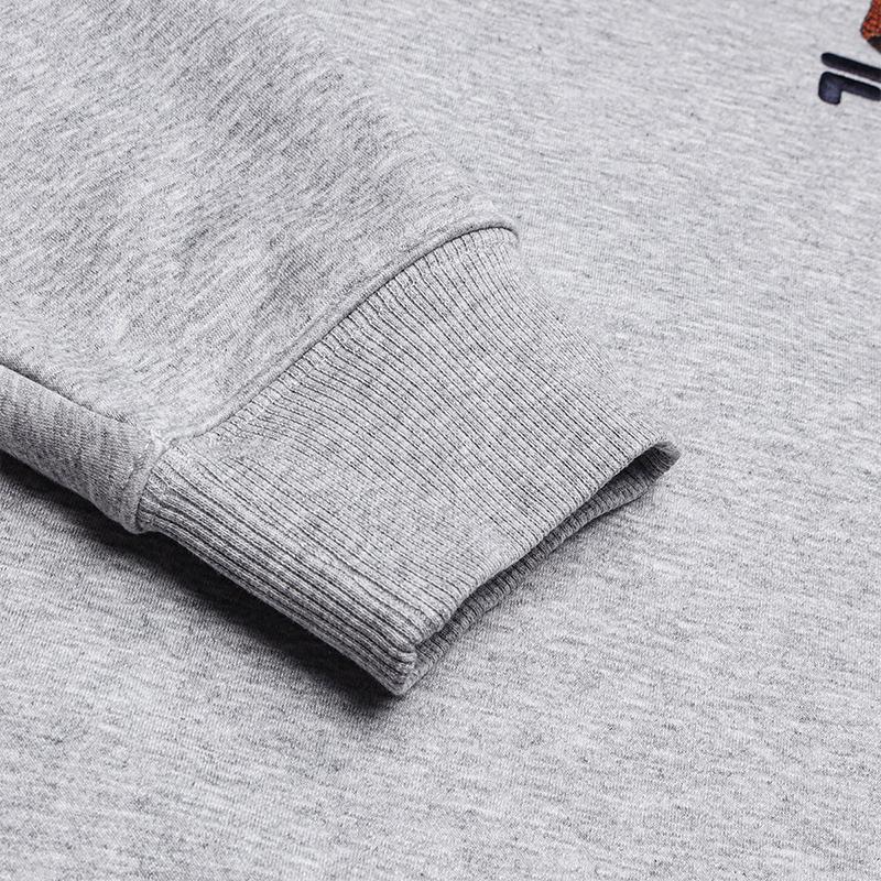 Men's FILA Sweatshirts Unisex Smoke Cloud Heather Gray Crew Neck Moderate Straight Fit