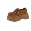 Fashion 2025 NEW Women's Fashion Casual Shoes Round Head Lace-up Shoes To Increase The Waterproof Platform Single Shoes