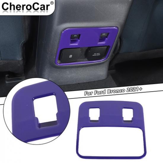 Rear Window Switch Button Panel Frame Cover Trim For Ford Bronco +Purple