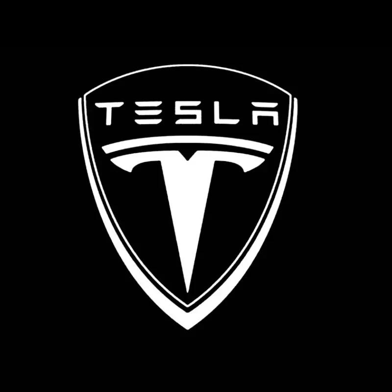 Car Sticker Tesla 2 pieces LED Courtesy Ghost Shadow Welcome Light Laser Logo Projector Door Lamp For Tesla 2018-2025 Model X S